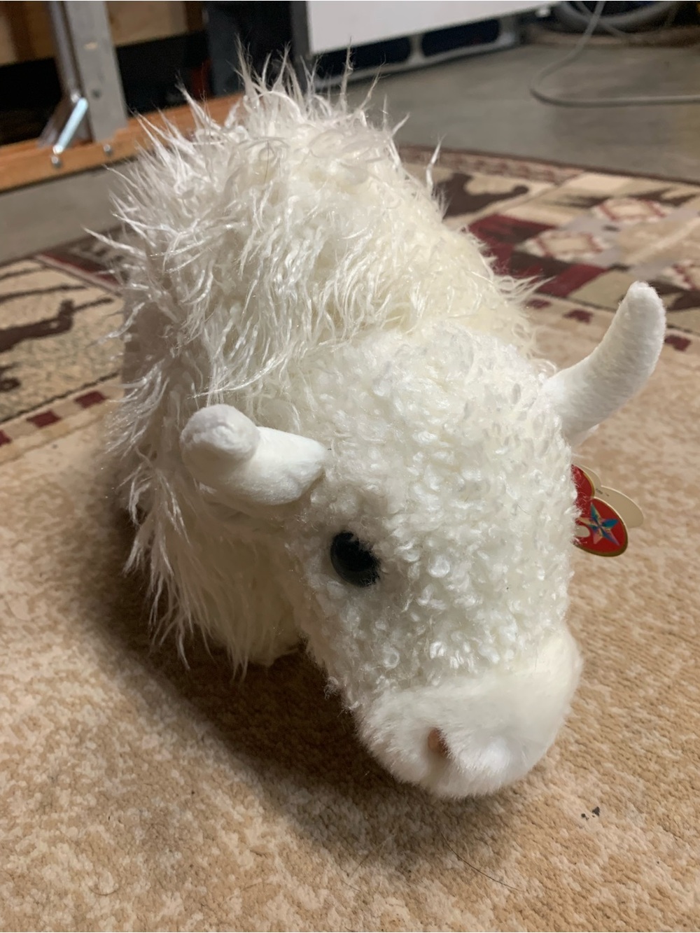 Plush White Buffalo Stuffed Animal - Soft Cuddly Toy